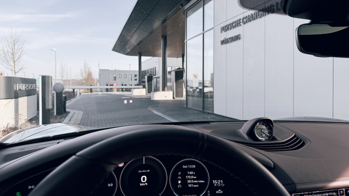 Porsche Taycan Turbo S Cross Turismo with a Burmester 3D high-end sound system at the Porsche Charging Point