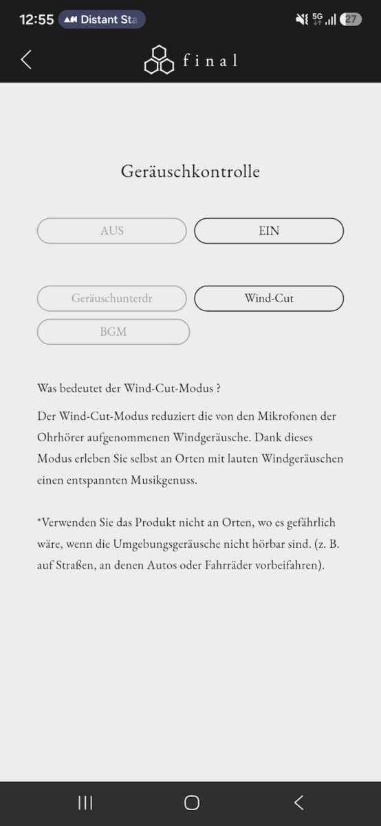 Final ZE 3000 SV – App Screenshot 2