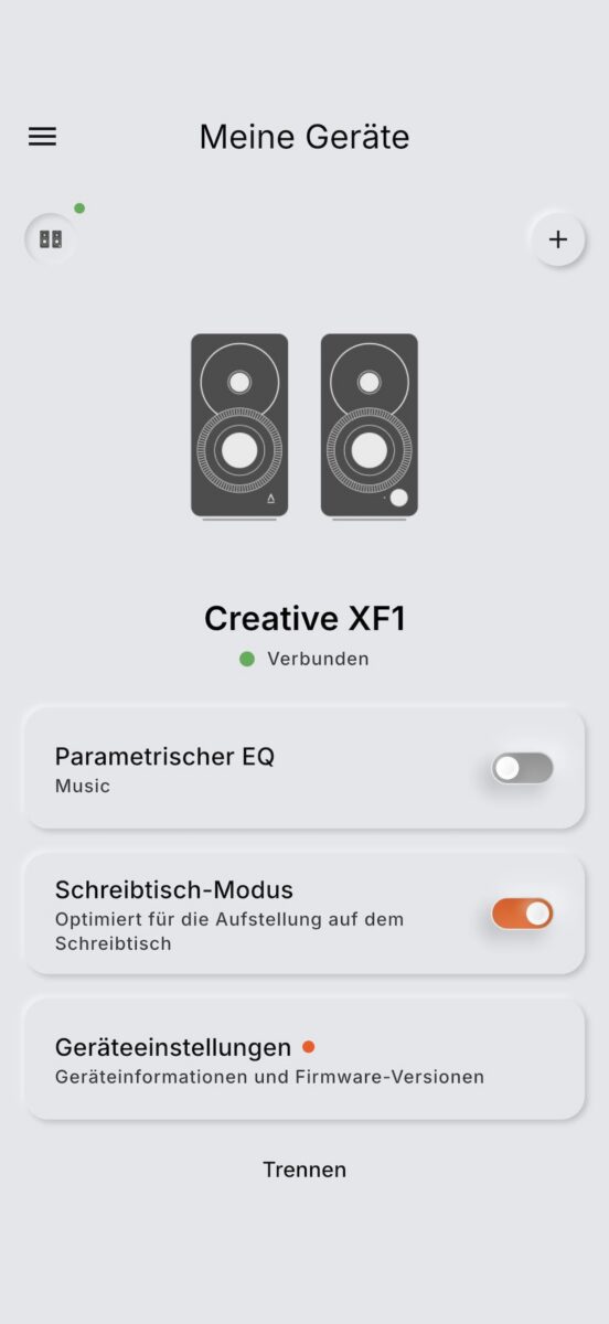 Creative Nexus App with Creative XF1 – Screenshot 3