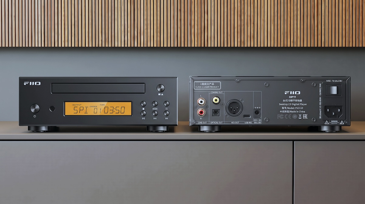 FiiO DP11 CD player, front and back views