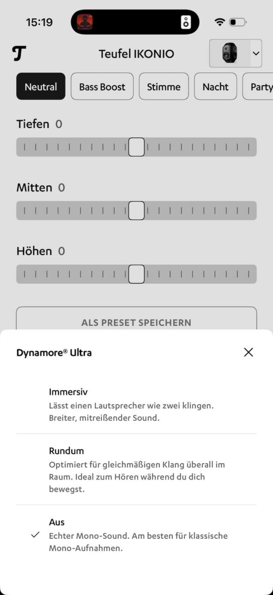 Teufel IKONIO with the Home App