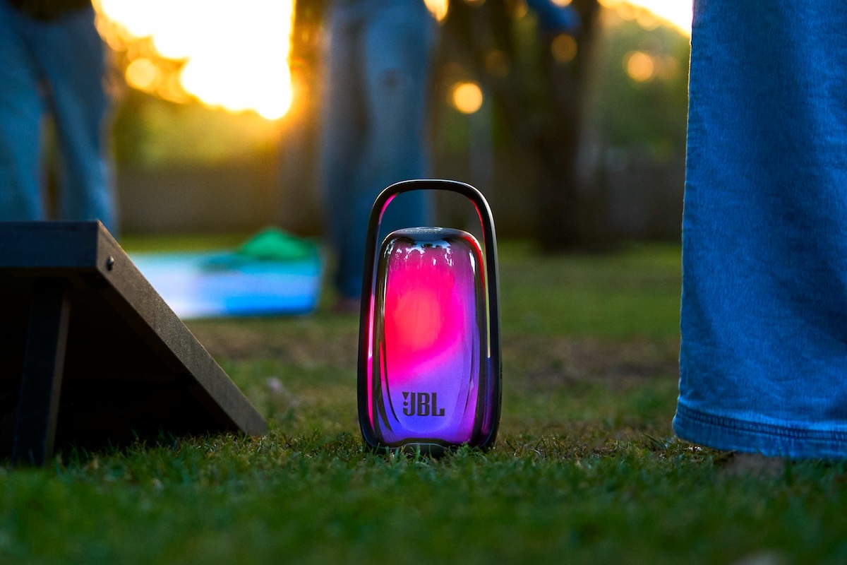 JBL Pulse 6 with a colorful 360-degree light show and an illuminated carrying handle