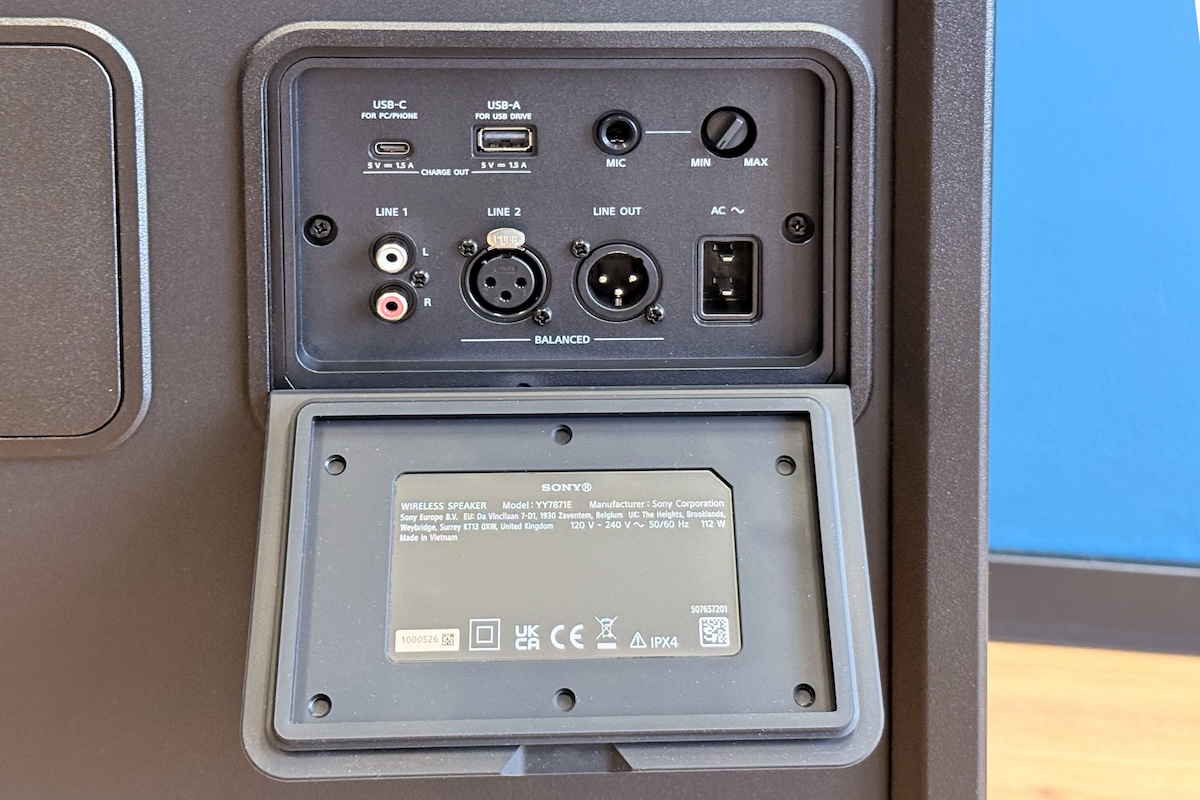 Sony ULT Tower 7 Review – I/O Panel Under the Flap